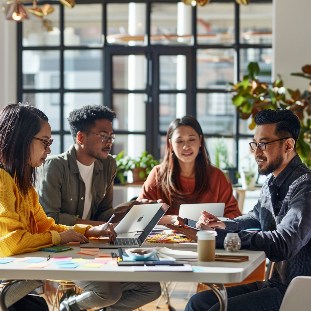 A_diverse_group_of_professionals_collaborating_around