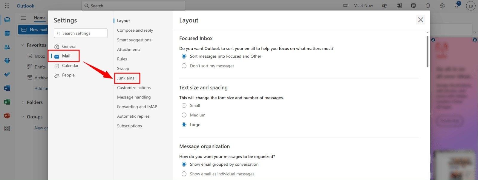 Outlook Step 2 screenshot