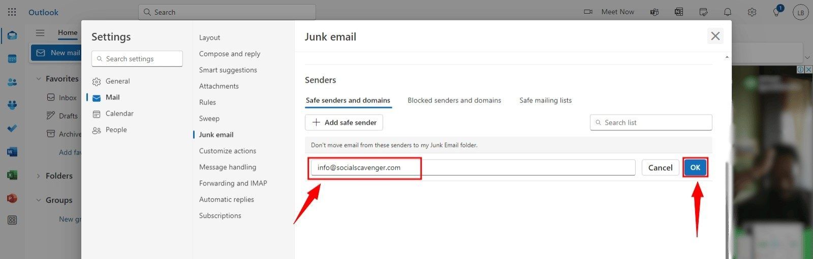 Outlook Step 4 screenshot