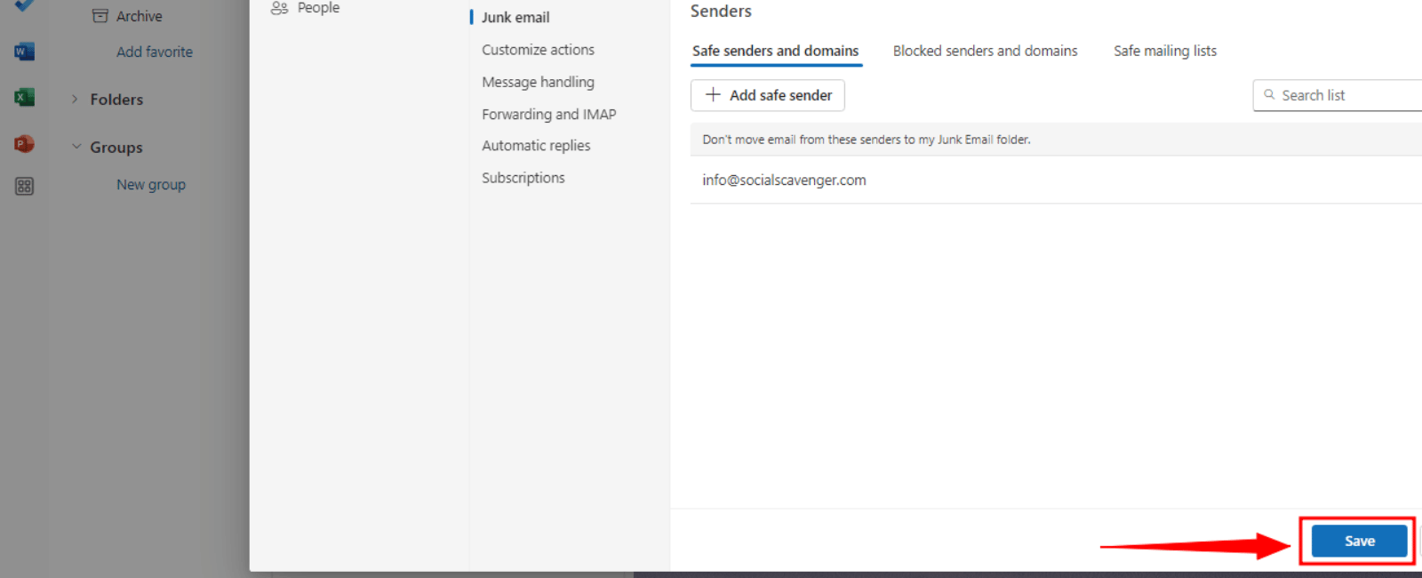 Outlook Step 5 screenshot