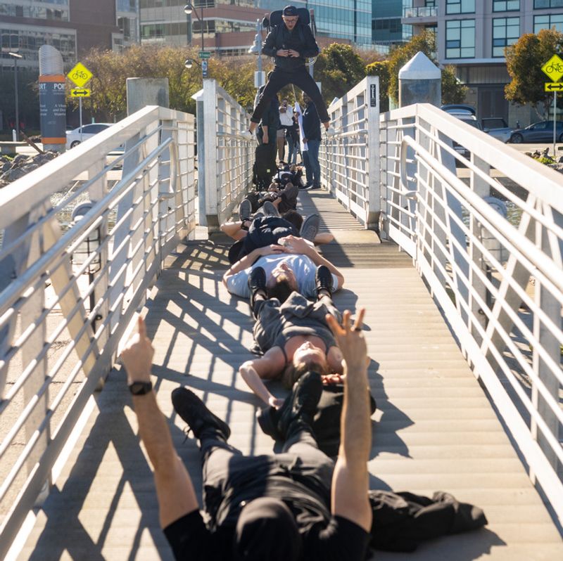 Team celebrating a creative Amazing City Race challenge submission