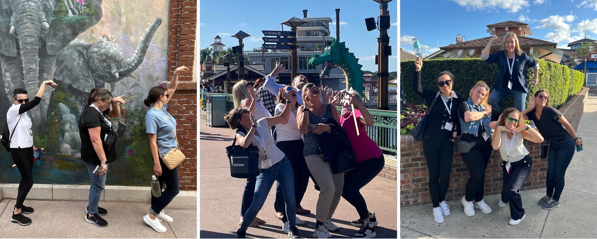 disney-springs-scavenger-hunt-for-your-team Corporate team completing a scavenger hunt challenge at Disney Springs