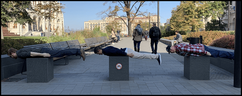 Ultimate City Scavenger Hunt group plank challenge
