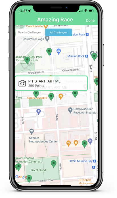 Amazing City Race app map view
