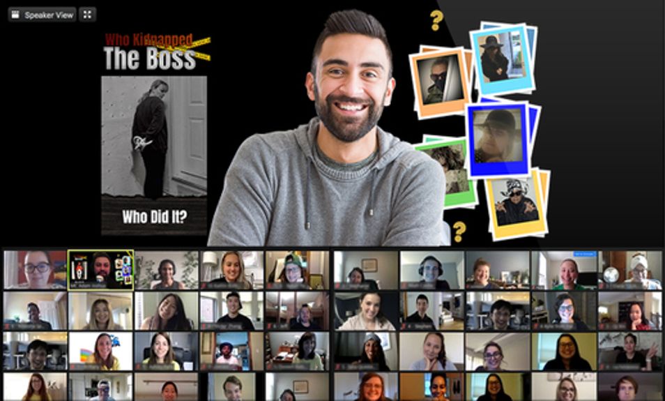 Hosted virtual scavenger hunt team experience