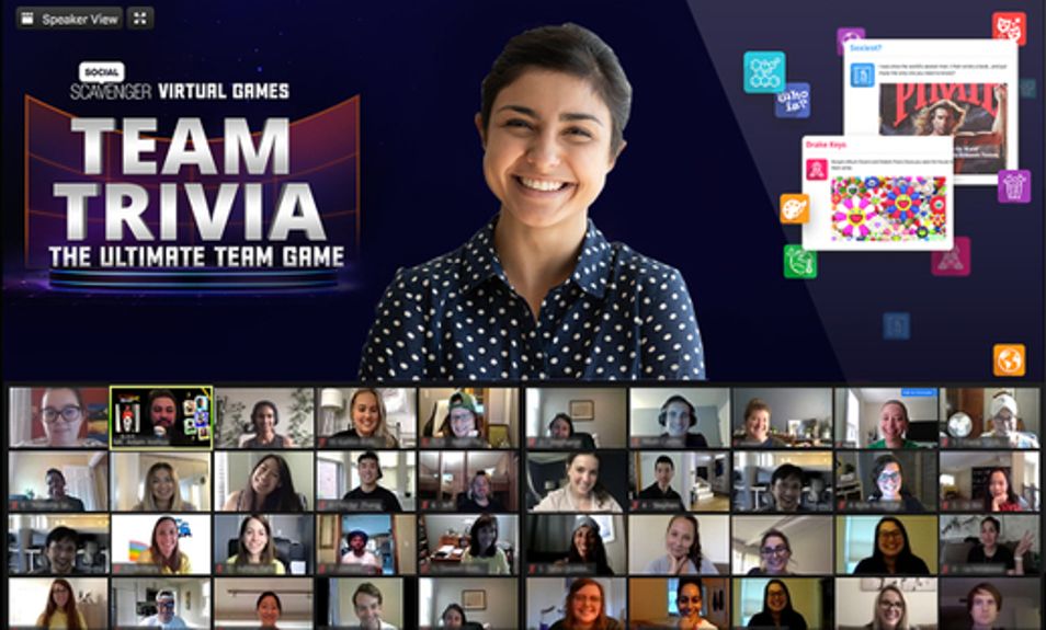 Team Trivia virtual game hosted on a video conference