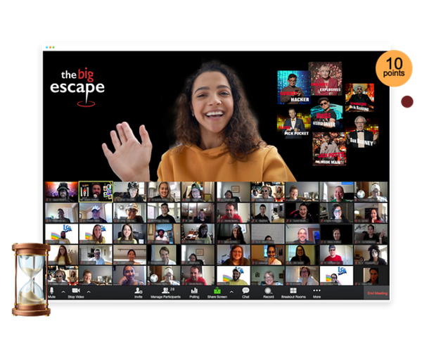 The Big Escape virtual game interface during gameplay