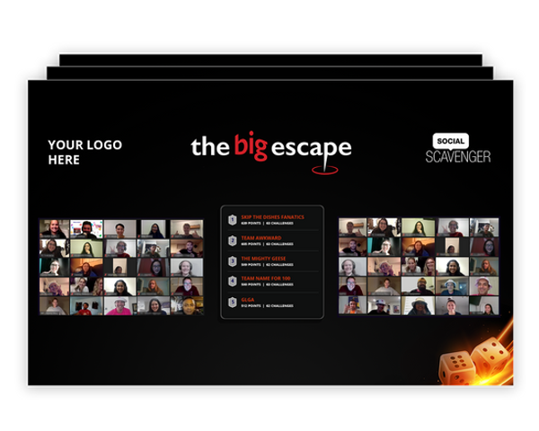 Teams competing in The Big Escape virtual casino heist game